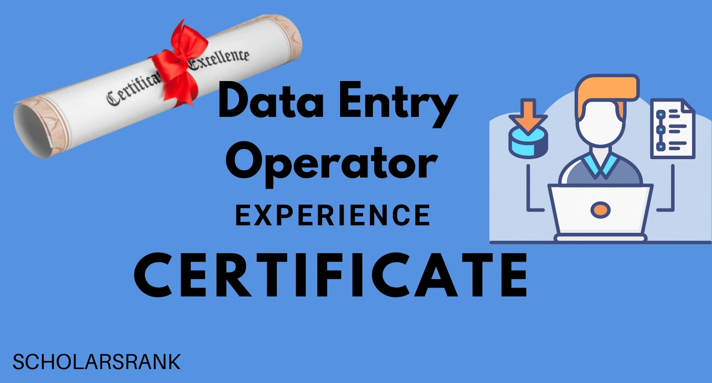 Data Entry Operator Experience Certificate