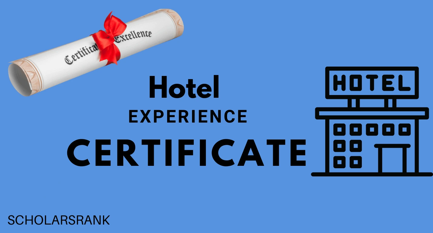 Hotel Experience Certificate