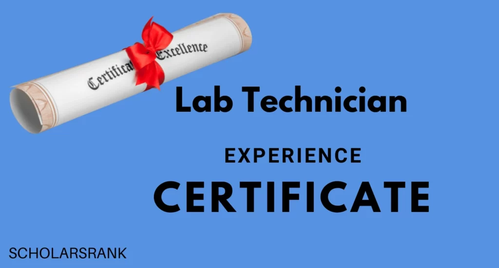 Lab Technician Experience Certificate