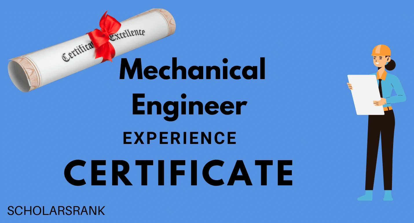 Mechanical Engineer Experience Certificate