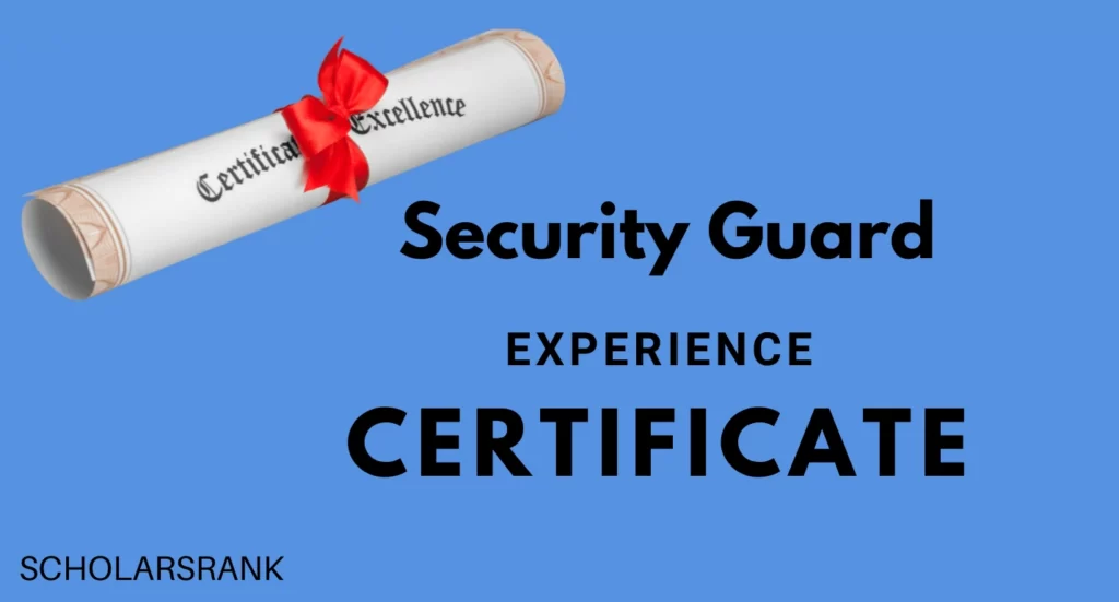 security guard experience certificate